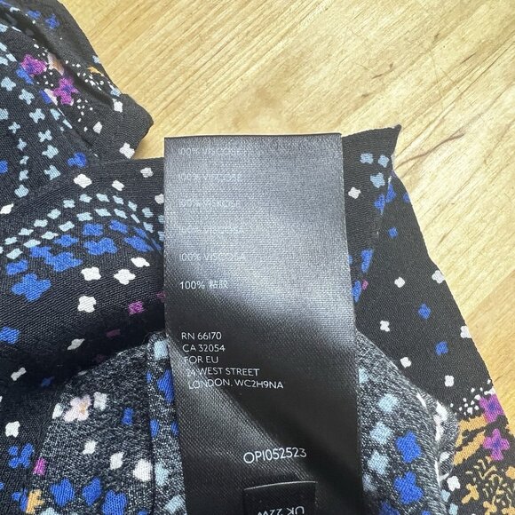 Anthropologie Maeve Dress Size 16W Long Sleeve Black V-Neck Pattern Knee Length - Picture 10 of 12